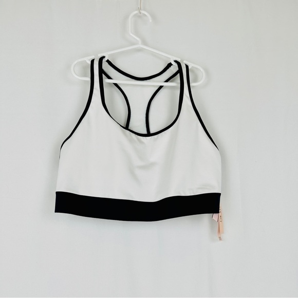 Victoria's Secret Sport Medium Support Black and White Racer Back - Size: Large - Picture 1 of 3